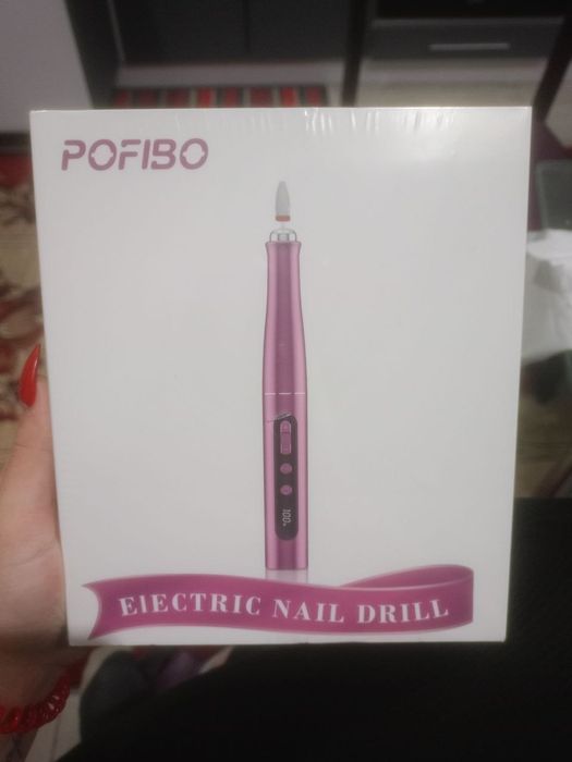 Електрична фрезер для нігтів POFIBO в стильному рожевому кольорі