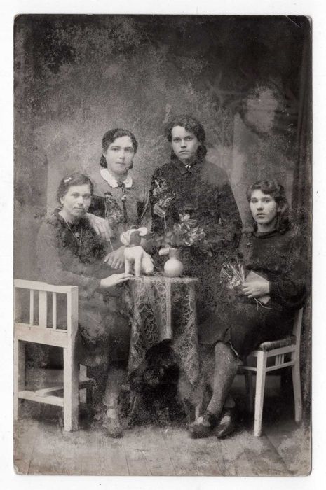 Stare zdjęcie pocztówkowe RPPC kobiety robotnice roboty przymusowe Freiberg Niemcy III Rzesza 1943 fot0292