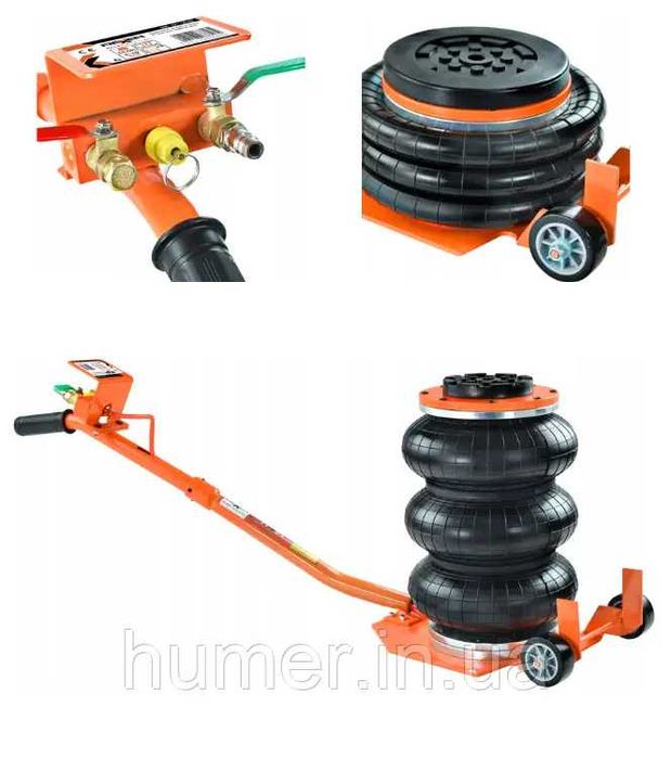 Домкрат пневматичний Rexxer 3,5Т, 150-400 мм, 3 пневмоподушки