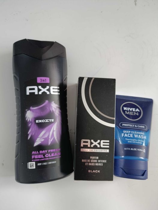 Zestaw męski box kosmetyków: AXE, NIVEA