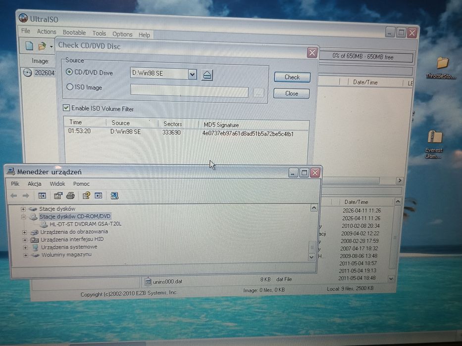 Napęd DVD ATA 12.7 mm \ GSA-T20L \ LG HP \ 2007
