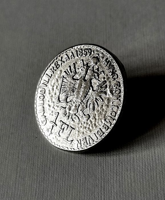 Акцентные пуговицы монеты винтаж 2/4 флорина 1859 год лот 6 штук