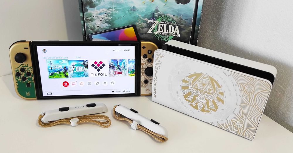 Nintendo Switch OLED Zelda - Desbloqueada CFW + Cartão 256GB