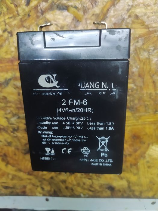 Аккумулятор 2FM- 4v..6.б.у.заряжен.