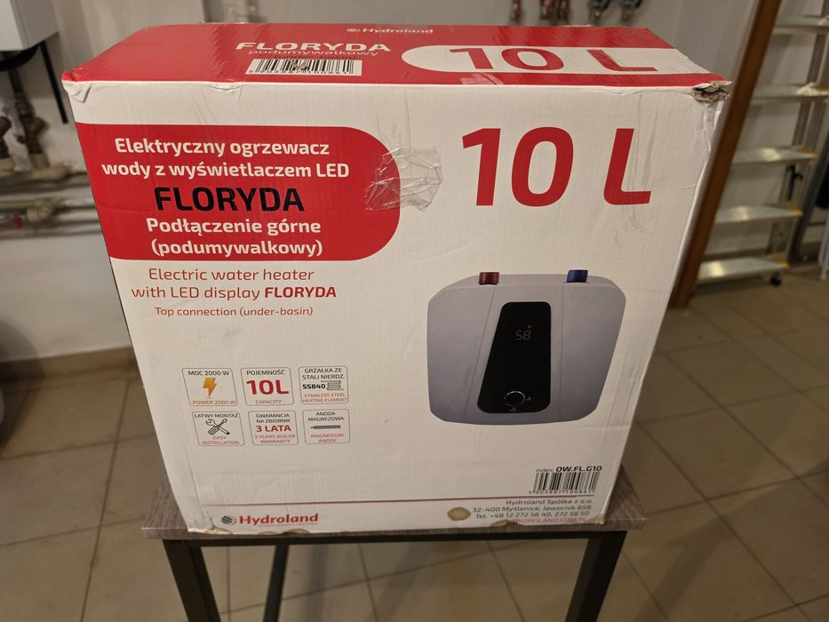 Elekteyczny podgrzewacz wody podumywalkowy 10l