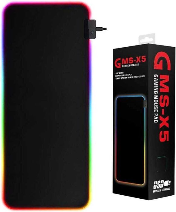 Tapeta Rato Gaming GMS-X5 RGB Gaming Mouse Pad Led RGB 80cmx30cm 4mm