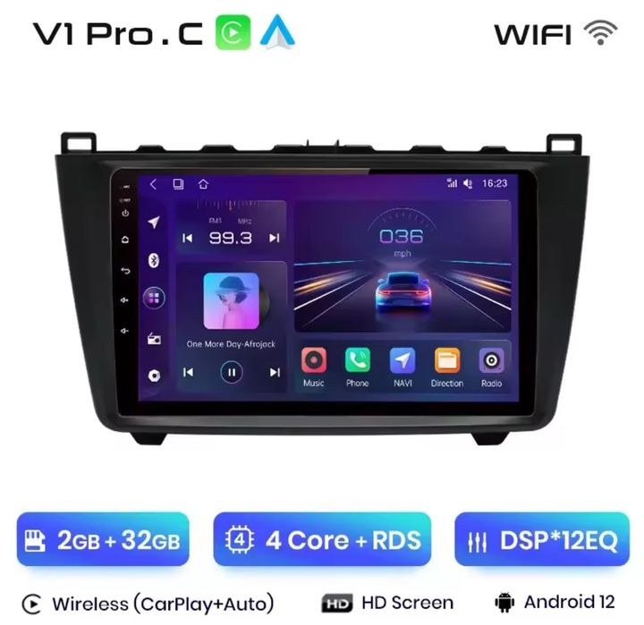 Rádio Android Mazda 6 2008 a 2015 com CANBUS Wi-Fi GPS Canbus 2/32GB