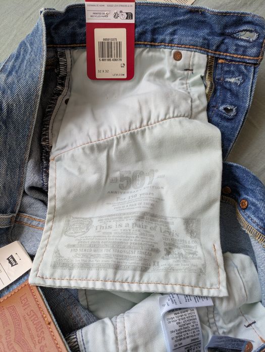 Dżinsy "Levi's" 501,150 rocznica.32/32, nowe, niebieski. Polecam.