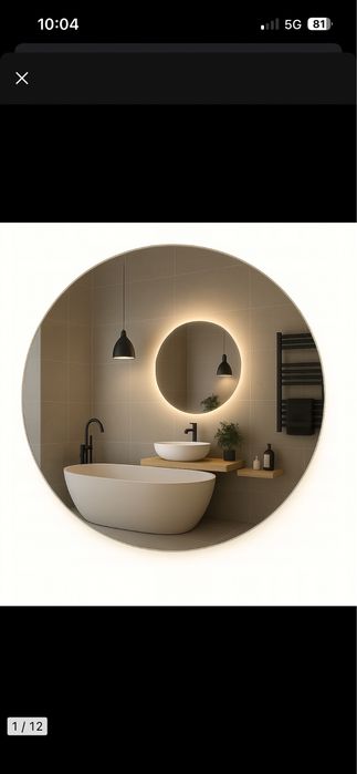 Lustro led okragle 50 cm NOWE