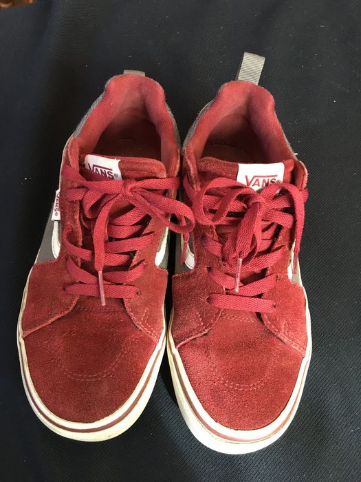 Vans, 36, 23 cm, bordowe, szare, trampki,