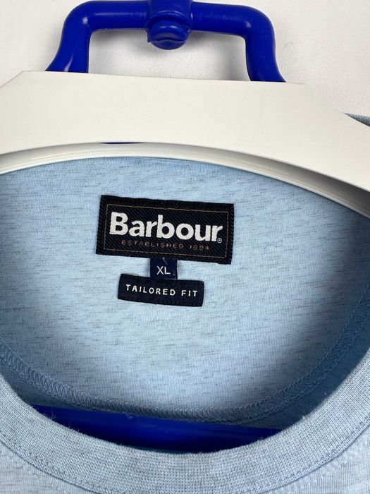 Koszulka męska BARBOUR niebieska baby blue t-shirt r. XL