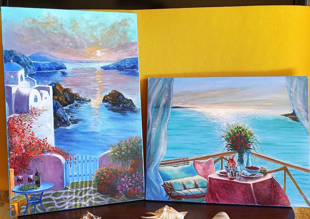 Картина олійними фарбами картина маслом холст Вода Океан Хвилі Живопис