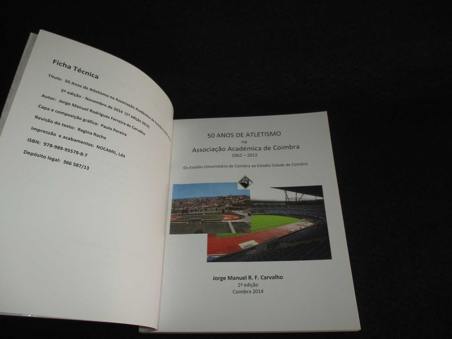 Livro 50 Anos de Atletismo Associação Académica de Coimbra Autografado