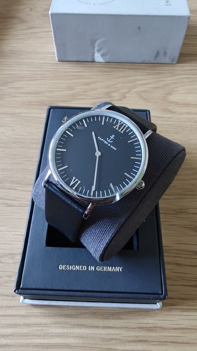 Zegarek kwarcowy Kapten & Son Campus - Black Leather Silver