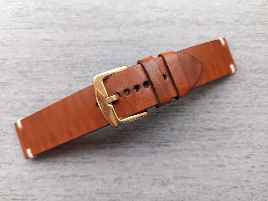 Skórzany pasek zegarka light brown 22 mm