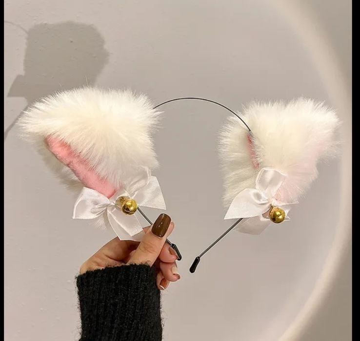 2шт набор обруч с ушками кошка звоночки квадробики