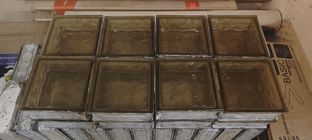 Luksfery / pustaki szklane z odzysku, jasny brąz