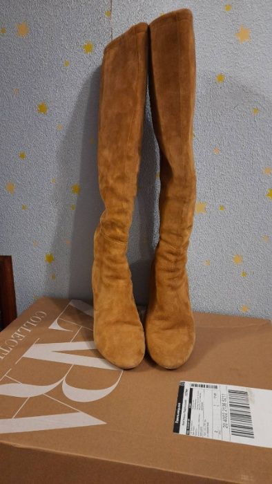 Сапоги из натуральной замши и кожи h&m 37р.