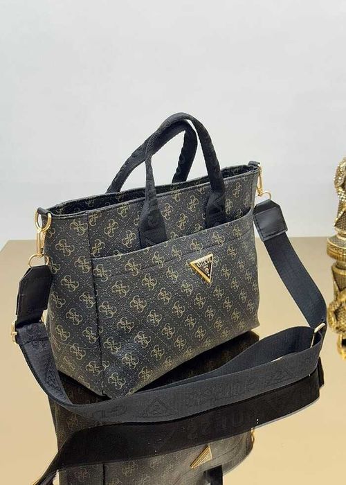 Жіноча сумка шопер Guess - шопер Гесс великий чорний