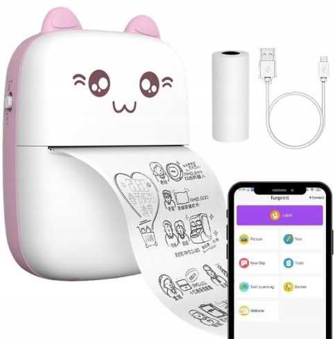 Портативний Міні принтер дитячий з папером  Бездротовий Bluetooth друк