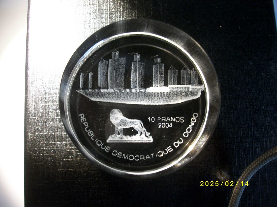 Congo 10 franków moneta akrylowa