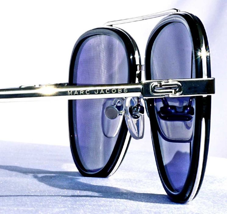Okulary MARC JACOBS 136/S CSAIR czarne pilotki aviatory srebrne polary