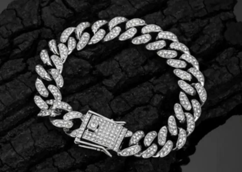 Массивный Браслет Iced Out | Хип-хоп Стиль | Имитация Бриллиантов