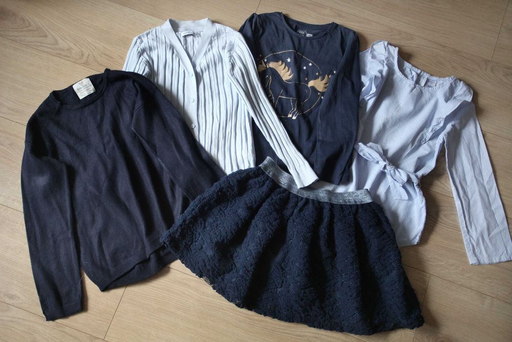 Ubrania szkolne dla dziewczynki 7-8 lat. Zara Mayoral HM Reserved