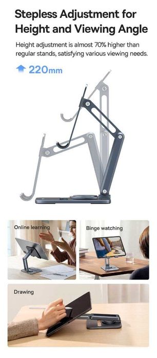 Тримач-підставка для планшету  Baseus Desktop Biaxial Metal поворотна