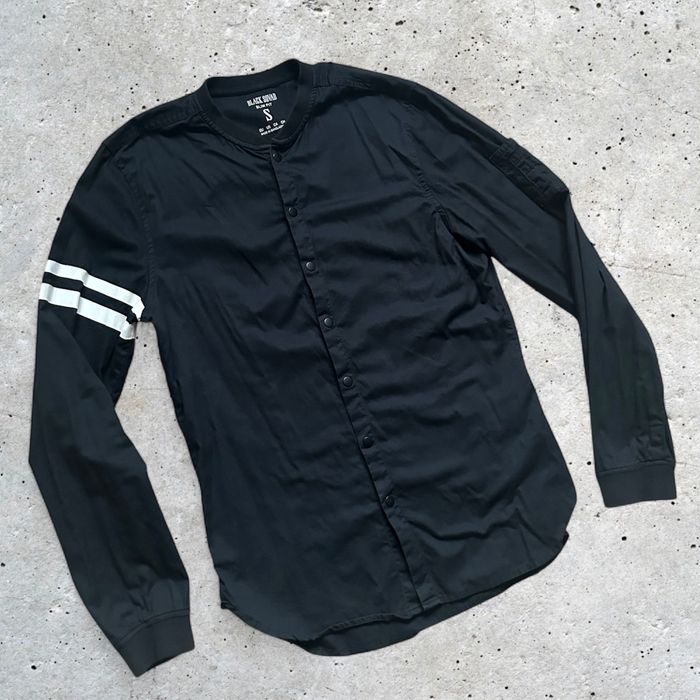 Сорочка BLACK SQUAD S чорна streetwear на кнопках