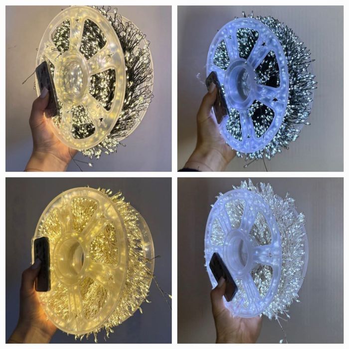 «Мішура» 100м зелений провід теплий колір 2000лед