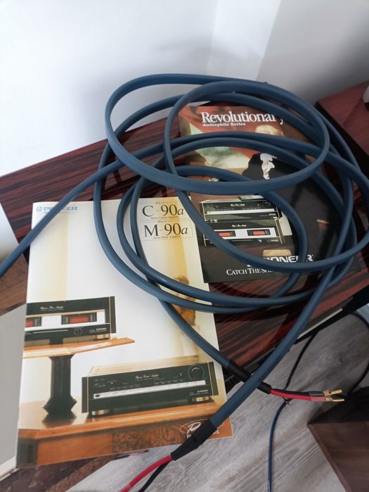 Pioneer M-90a Japan LINEAR PURE CABLE  audiofilskie kable 1988r FLAGA