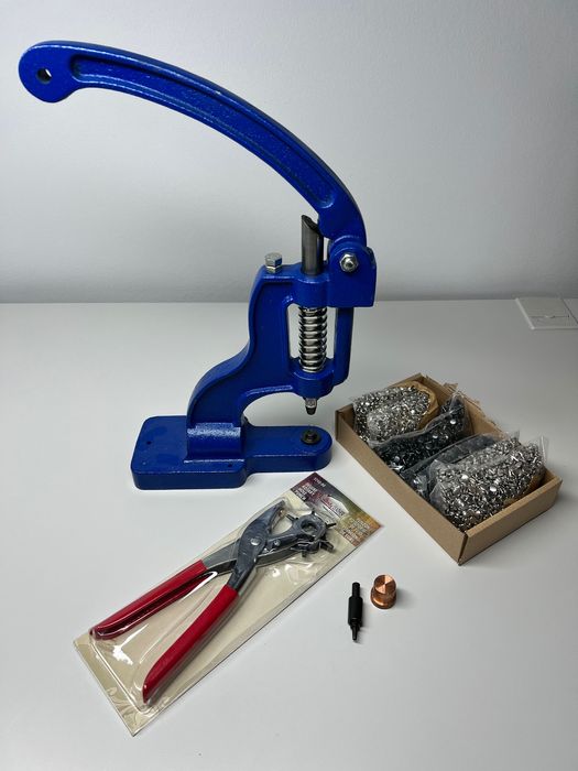 Pełny zestaw do nitowania skóry/TPU: ręczna prasa nitująca + dodatki