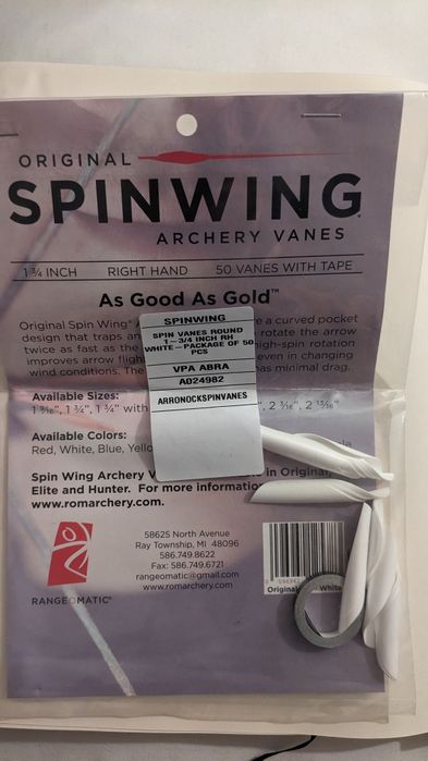 Lotki Spinwing 1.75" RH białe