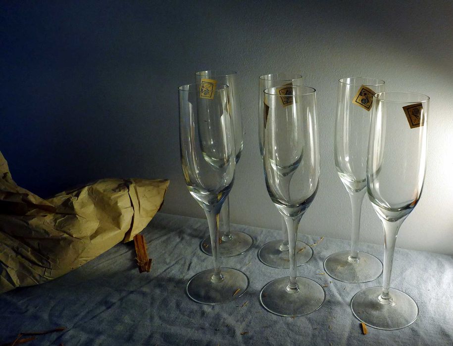 Kieliszki do szampana 6 szt. kolekcja z PRL