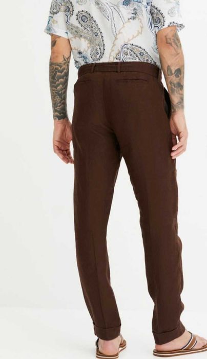 Spodnie męskie lniane 58