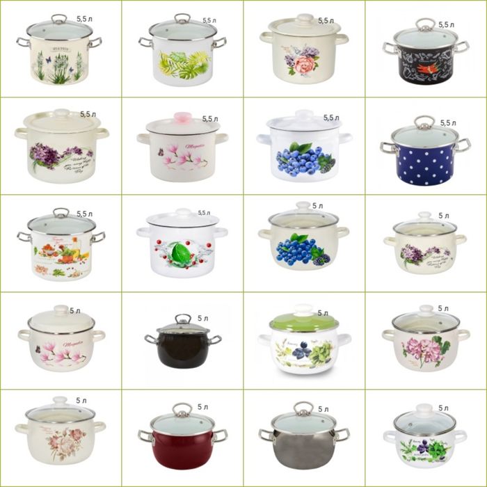 Посуда эмалированная. Кастрюли качество отличное. Кастрюля