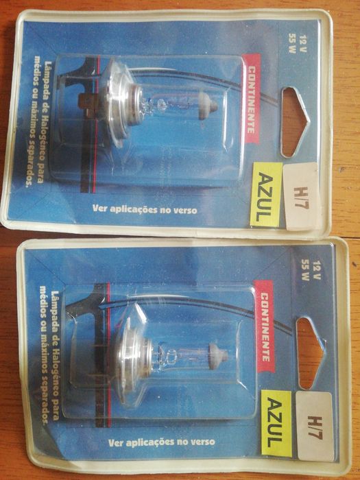 Lâmpadas halogéneo H7 azuis