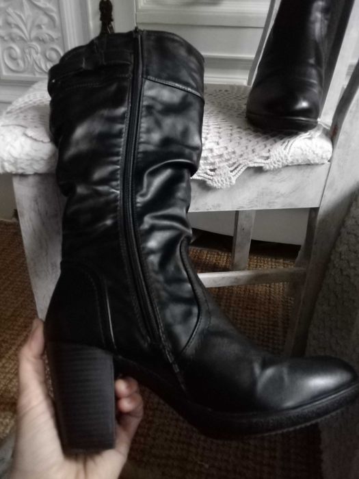 Buty PAVERS zimowe kozaki damskie ocieplane 37 czarne