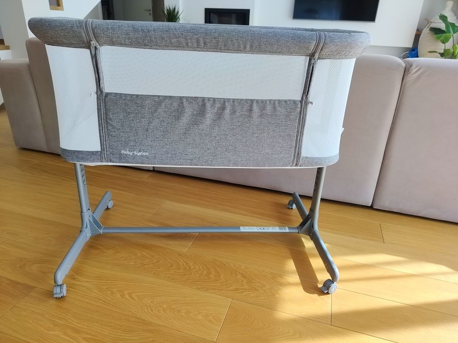 Łóżeczko dostawne (dostawka), łóżeczko turystyczne na kółkach, Moby-System Luna, mamabrum