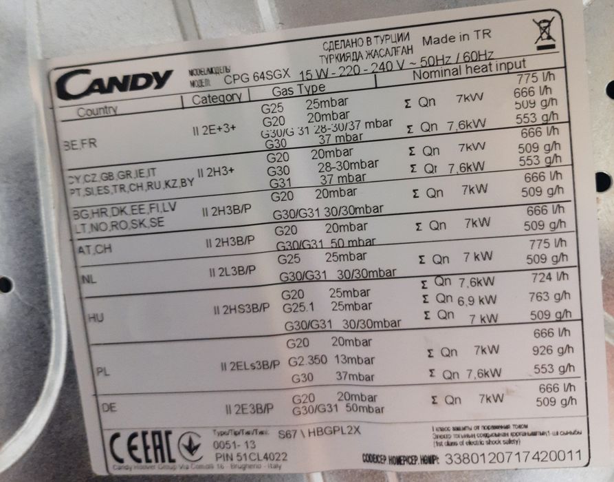 Варильна поверхня  Candy газова