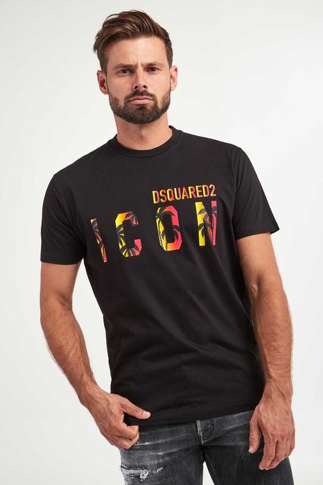 DSQUARED2 t-shirt koszulka Sunset NERO roz. L 100% ORYGINAL