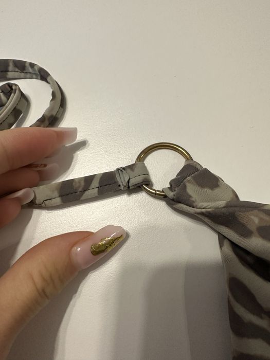 Stroj kapielowy w panterke wiazane bikini geoard cetkj wakacje kot