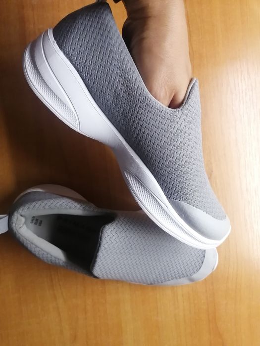 Женские лёгкие серые кроссовки мокасины кеды 35.5-36 р.