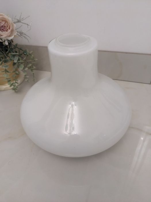 Старинный винтажный стеклянный плафон для настольной лампы