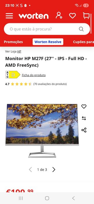 Vendo monitor hp 27 polegadas