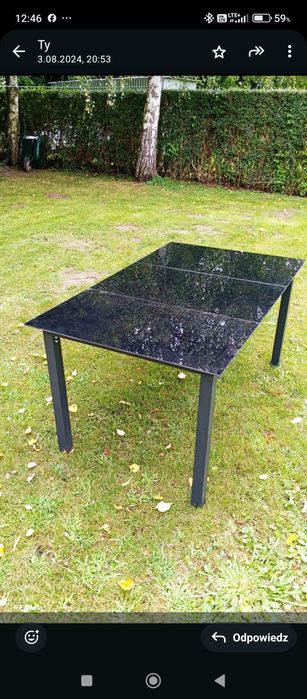 Stół szklany ogrodowy