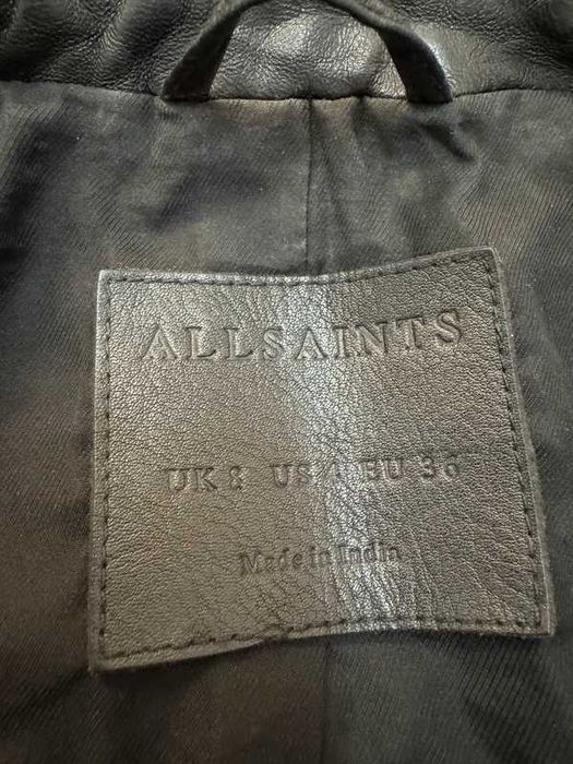 AllSaints All Saints Balfern Biker Leather Jacket Black size 36 S kurtka skórzana ramoneska