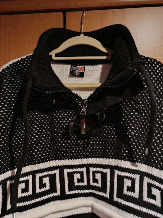Gruby męski sweter wełniany bluza nowy 3xl