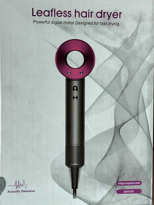 Фен Leafless Hair Dryer, аналог Dyson Supersonic, с 5 насадками. Новый